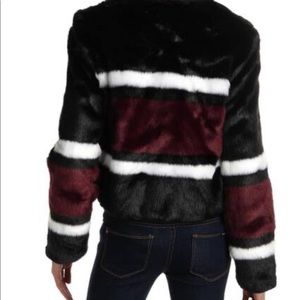 Sunset & spring faux fur multi color jacket coat